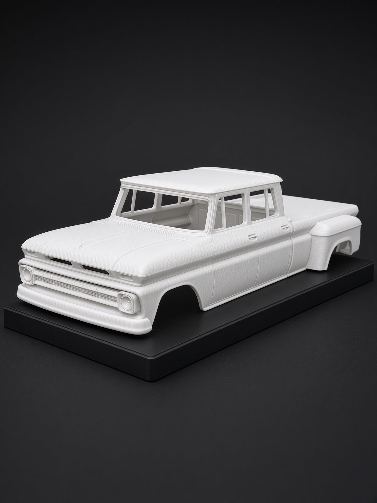 3D Printed 1/10 Scale 1965 Chevy 4-Door Dually Pickup Body — Fits CEN Sicario, F-450, DL Series
