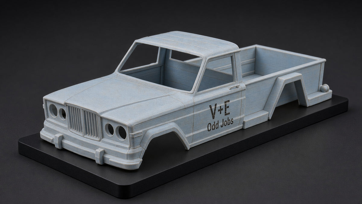 3D Printed 1/10 Scale 1963 Jeep Gladiator J200 Thriftside RC Crawler Body — The Truck from Tremors