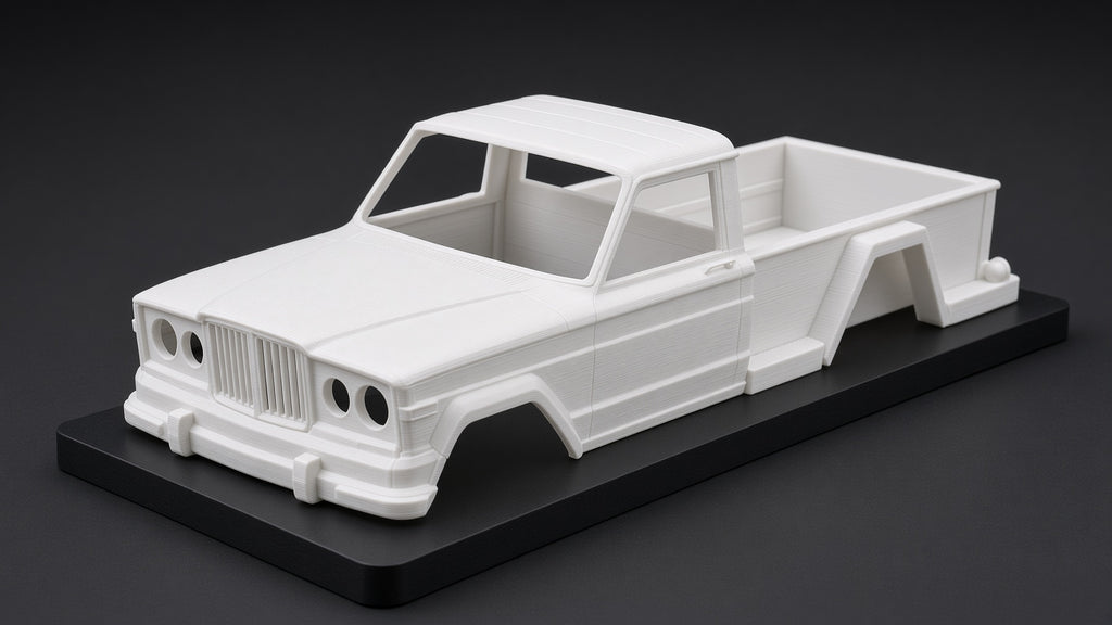 3D Printed 1/10 Scale 1963 Jeep Gladiator J200 Thriftside RC Crawler Body — The Truck from Tremors