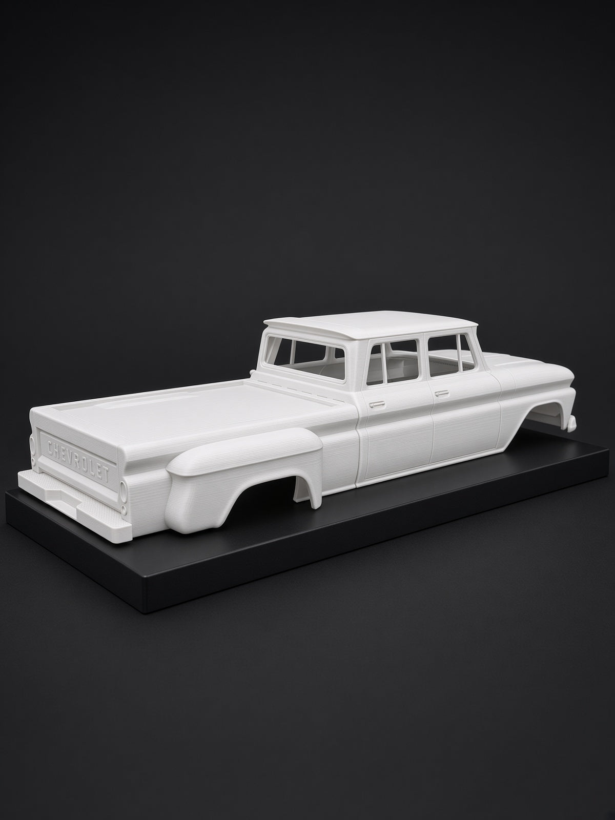 3D Printed 1/10 Scale 1965 Chevy 4-Door Dually Pickup Body — Fits CEN Sicario, F-450, DL Series
