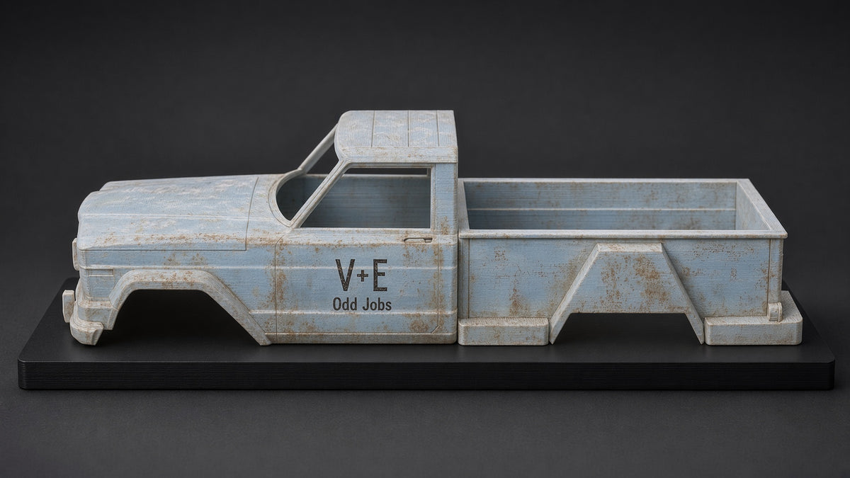 3D Printed 1/10 Scale 1963 Jeep Gladiator J200 Thriftside RC Crawler Body — The Truck from Tremors
