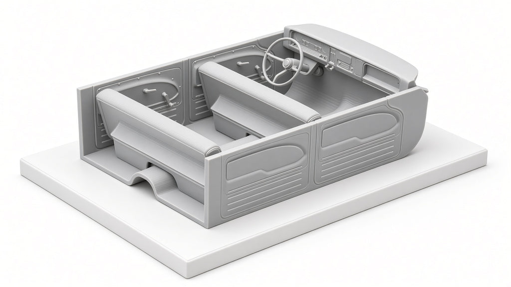1/10 Scale 3D Printed Interior Kit for 1965 Chevy 4-Door Dually Pickup RC Body — Fits CEN Sicario, F-450, DL Series