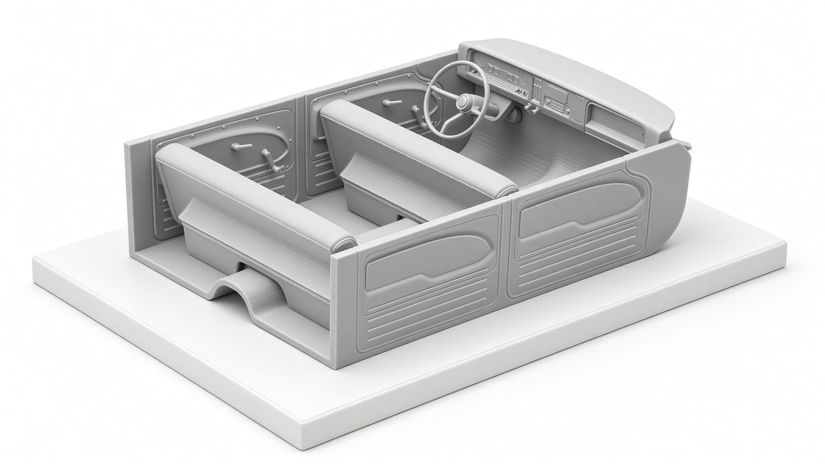1/10 Scale 3D Printed Interior Kit for 1965 Chevy 4-Door Dually Pickup RC Body — Fits CEN Sicario, F-450, DL Series