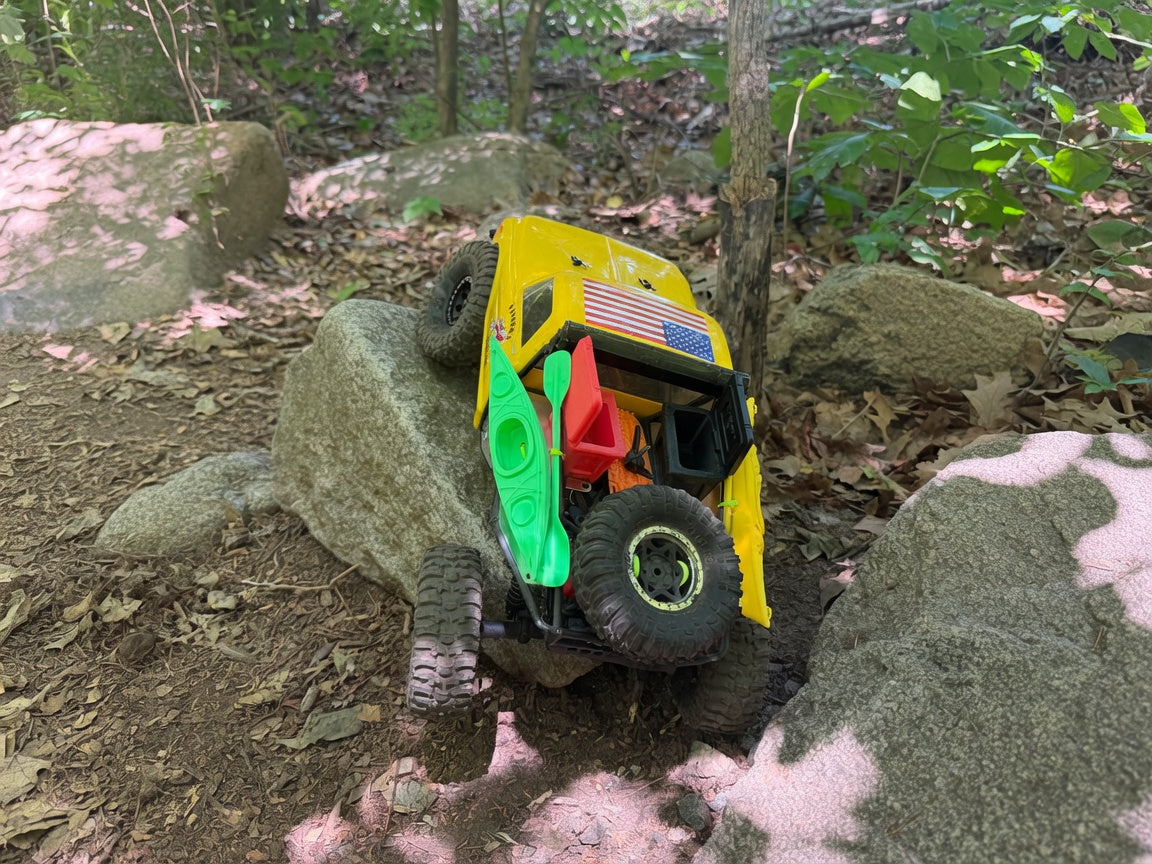 1/10 Scale 3D Printed Kayak with Paddle 2-Pack RC Crawler Overland Accessory