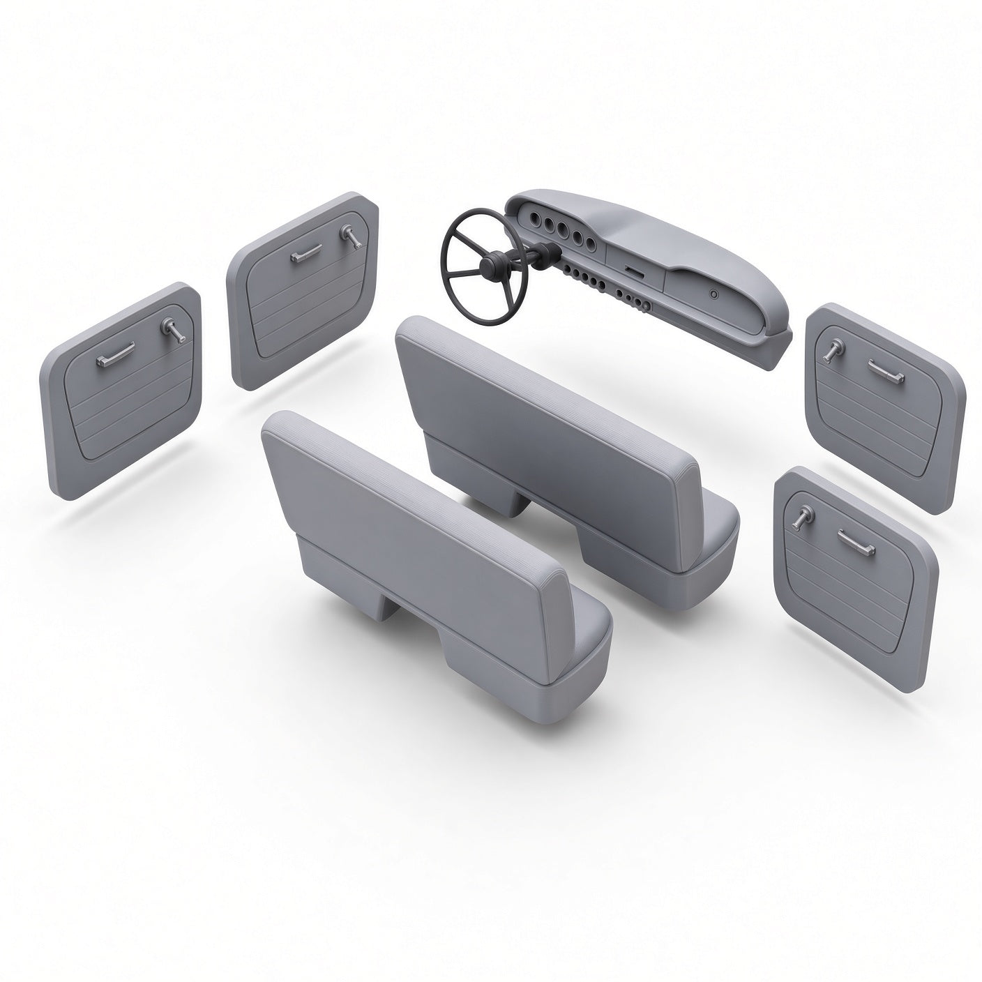 1/10 Scale 3D Printed Interior Kit for 1964 International Travelall Panel Truck RC Body