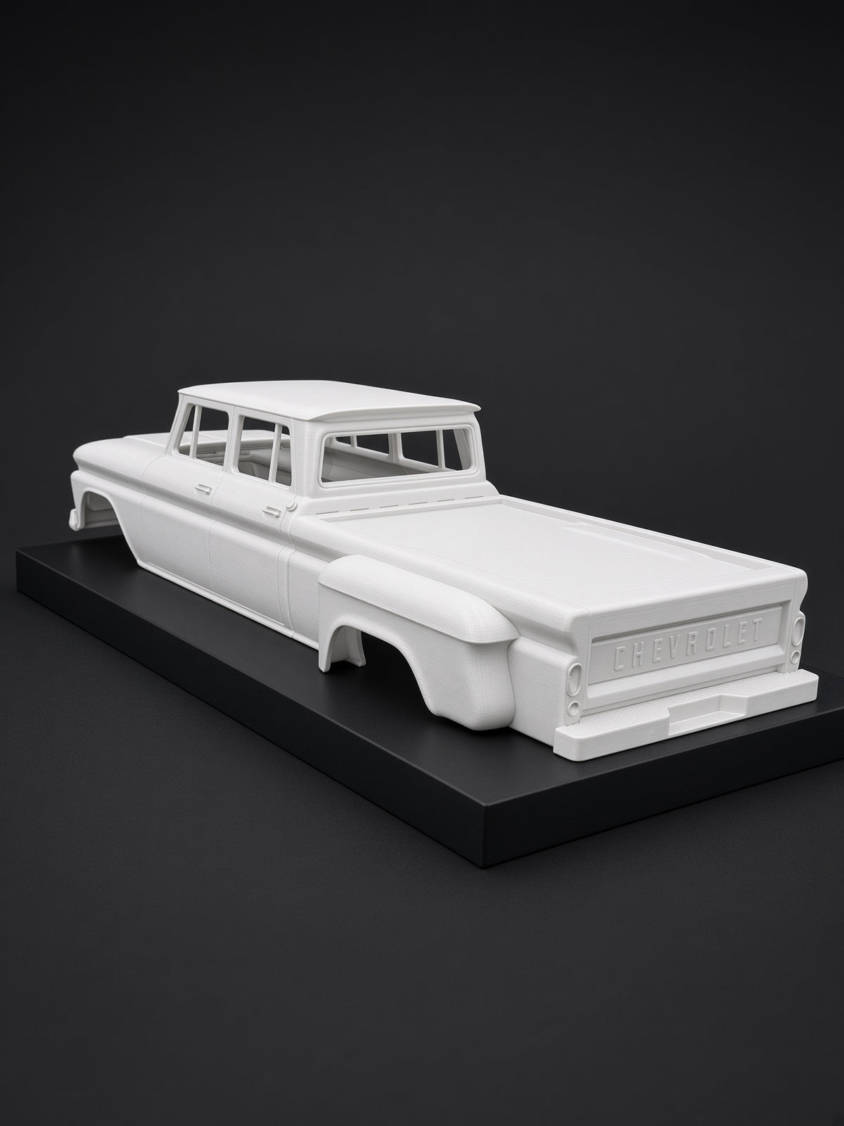 3D Printed 1/10 Scale 1965 Chevy 4-Door Dually Pickup Body — Fits CEN Sicario, F-450, DL Series