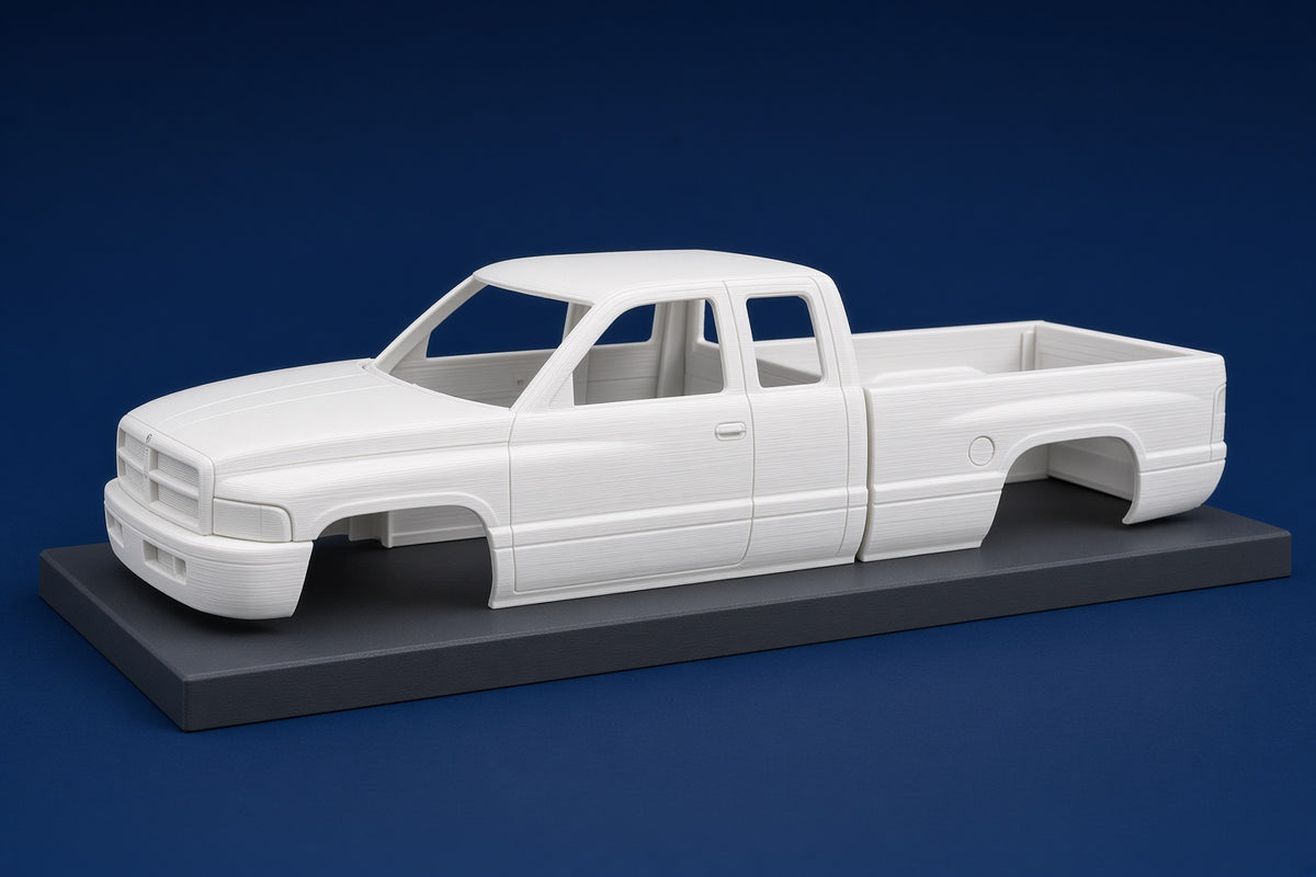 3D Printed 2nd Gen Dodge Ram 1500 Pickup 1/10 RC Crawler Body — 13.9” Wheelbase