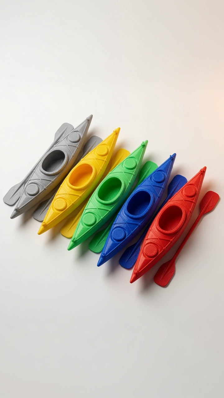 1/10 Scale 3D Printed Kayak with Paddle 2-Pack RC Crawler Overland Accessory