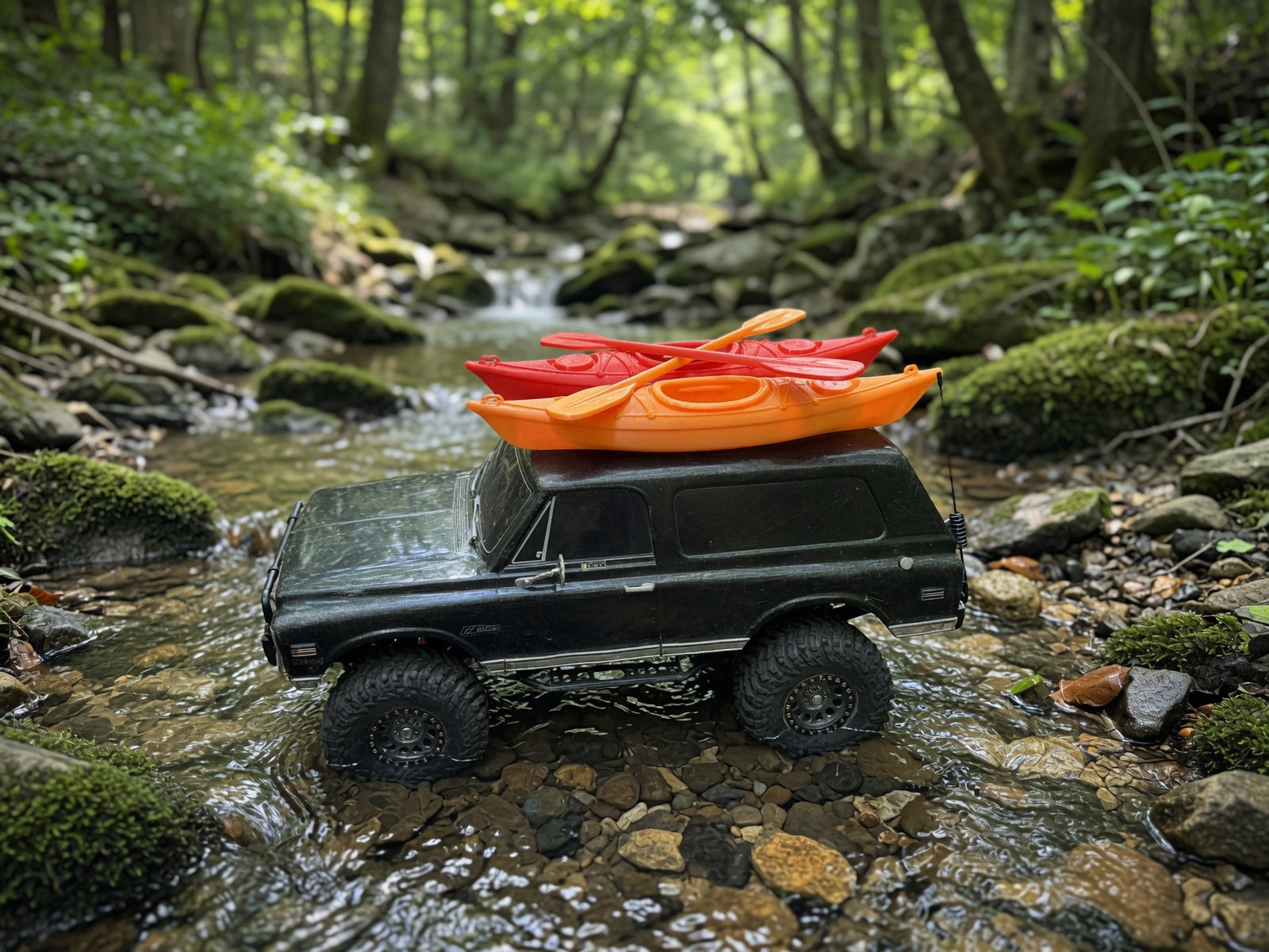 1/10 Scale 3D Printed Kayak with Paddle TRX-4 Overland Accessory