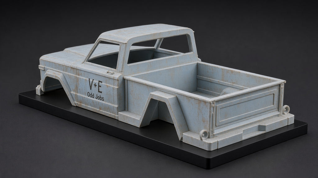 3D Printed 1/10 Scale 1963 Jeep Gladiator J200 Thriftside RC Crawler Body — The Truck from Tremors