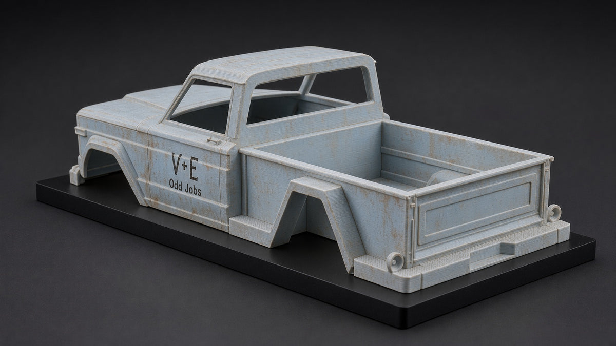 3D Printed 1/10 Scale 1963 Jeep Gladiator J200 Thriftside RC Crawler Body — The Truck from Tremors